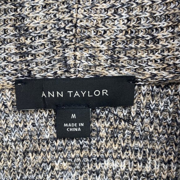 Ann Taylor Sweater Womens Medium Brown Marled Knit Cardigan Stretch Open Front - Picture 5 of 9